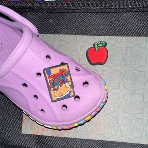 JIBBITZ. CROC CHARMS. Two food items. YUM. Baby Croc not included.